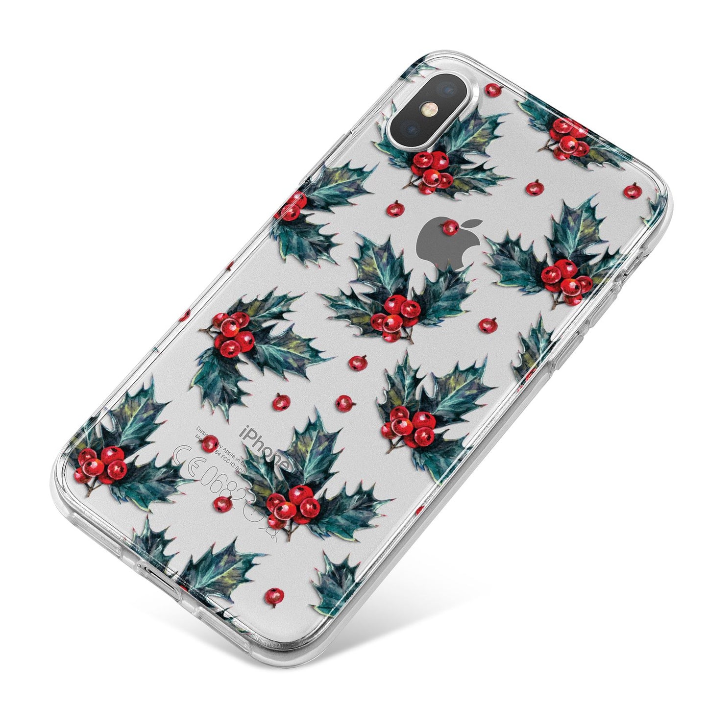 Holly berry iPhone X Bumper Case on Silver iPhone