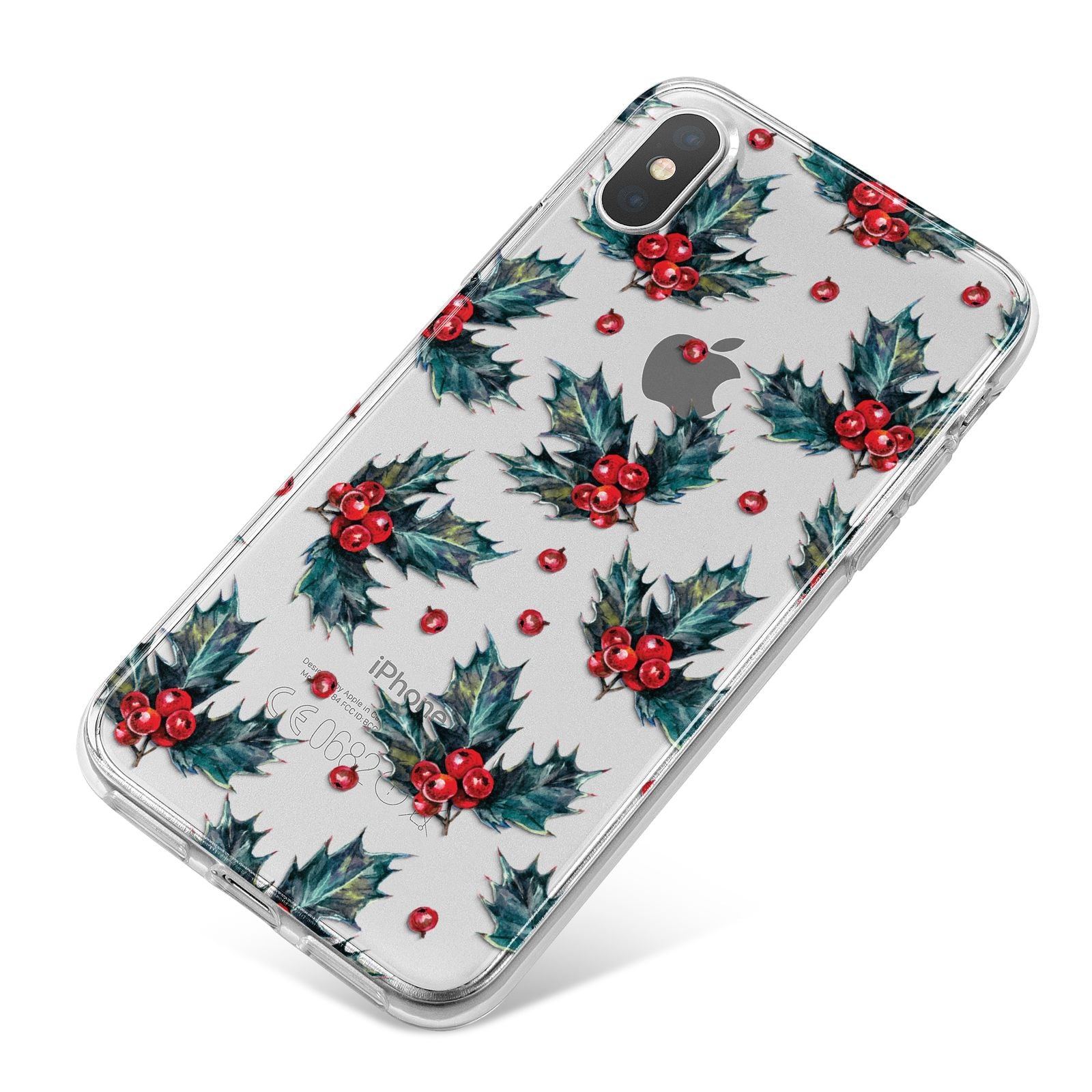 Holly berry iPhone X Bumper Case on Silver iPhone