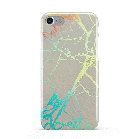 Holographic Marble Veins White Apple iPhone Case