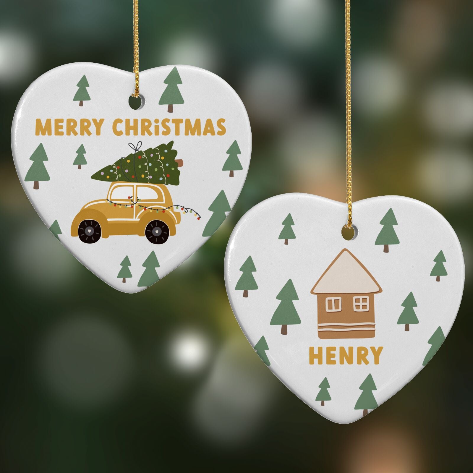 Home for Christmas Heart Decoration on Christmas Background