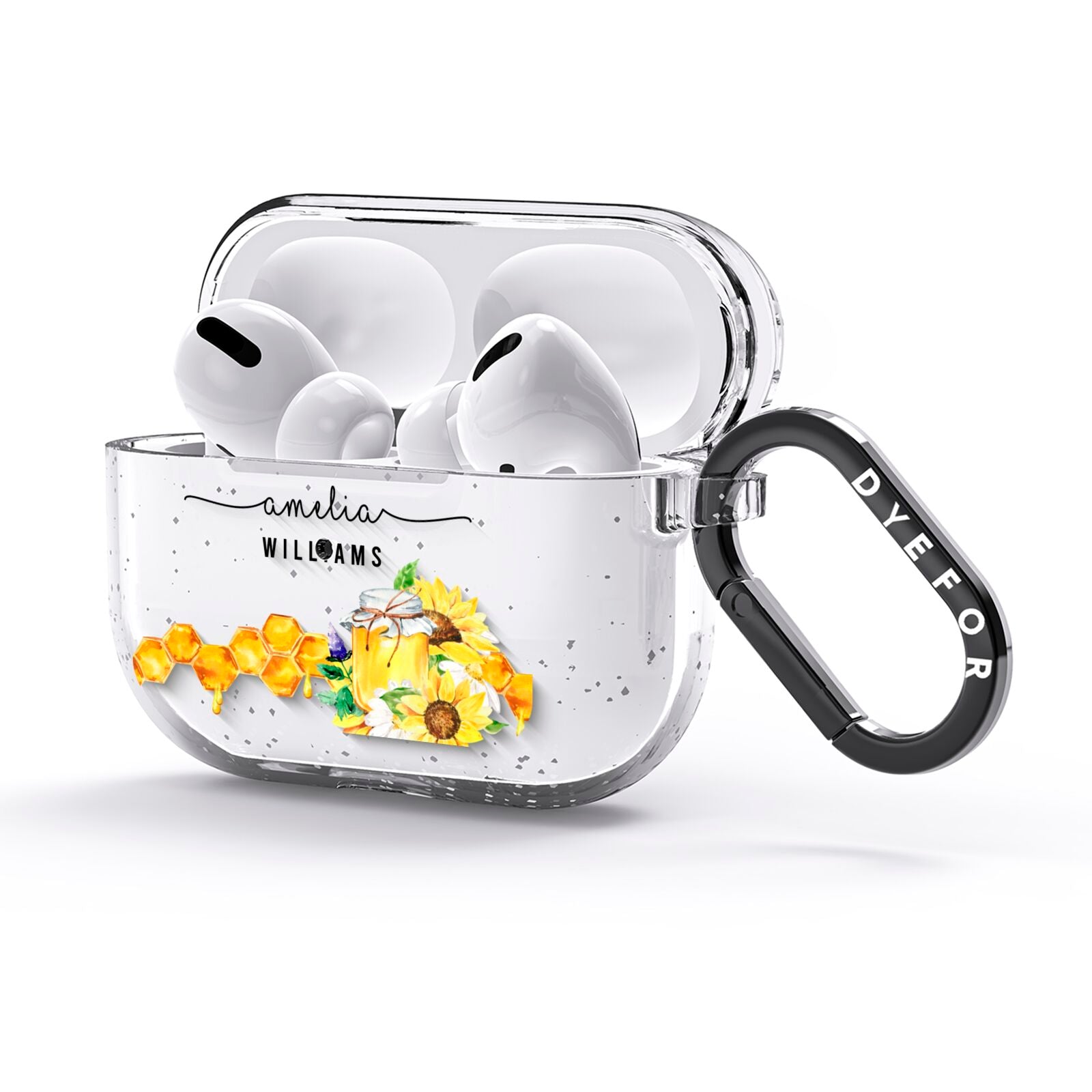 Honey Personalised Names AirPods Glitter Case 3rd Gen Side Image
