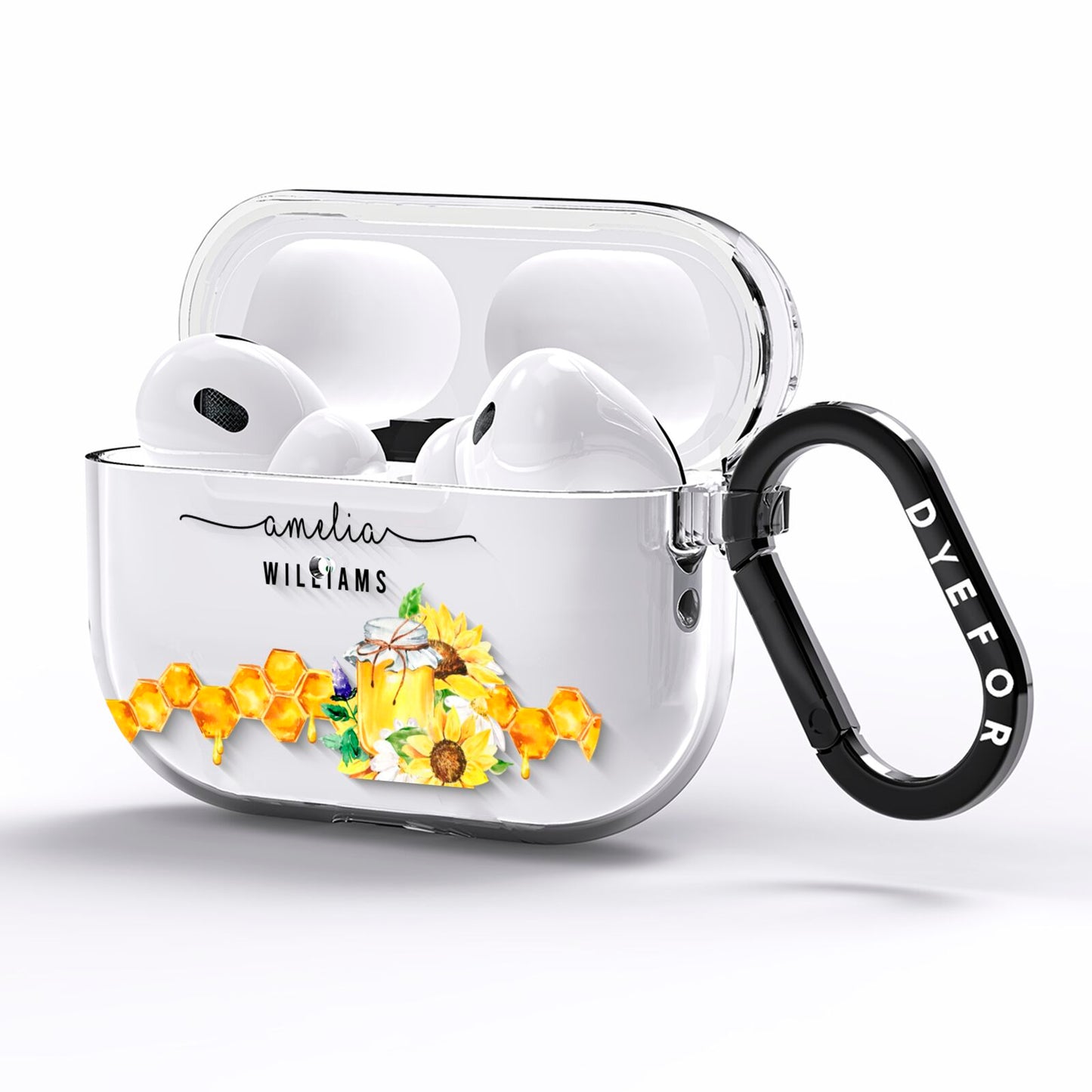 Honey Personalised Names AirPods Pro Clear Case Side Image