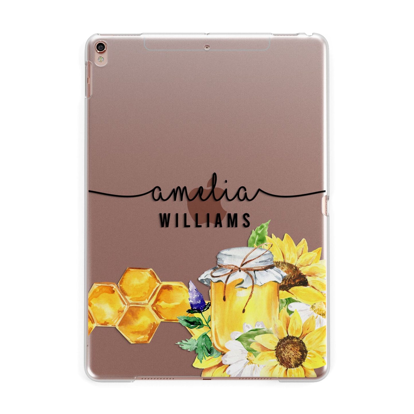 Honey Personalised Names Apple iPad Rose Gold Case