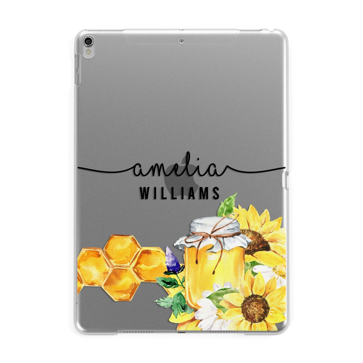 Honey Personalised Names Apple iPad Silver Case