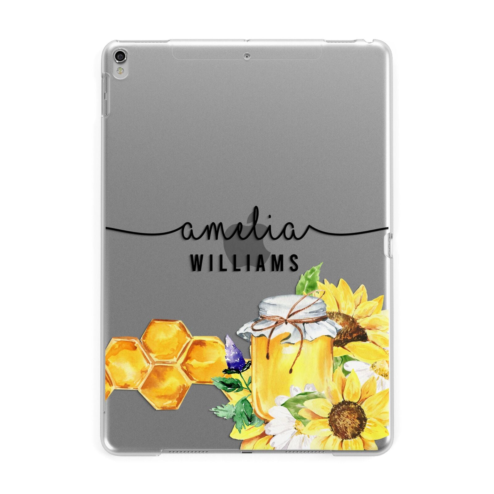 Honey Personalised Names Apple iPad Silver Case
