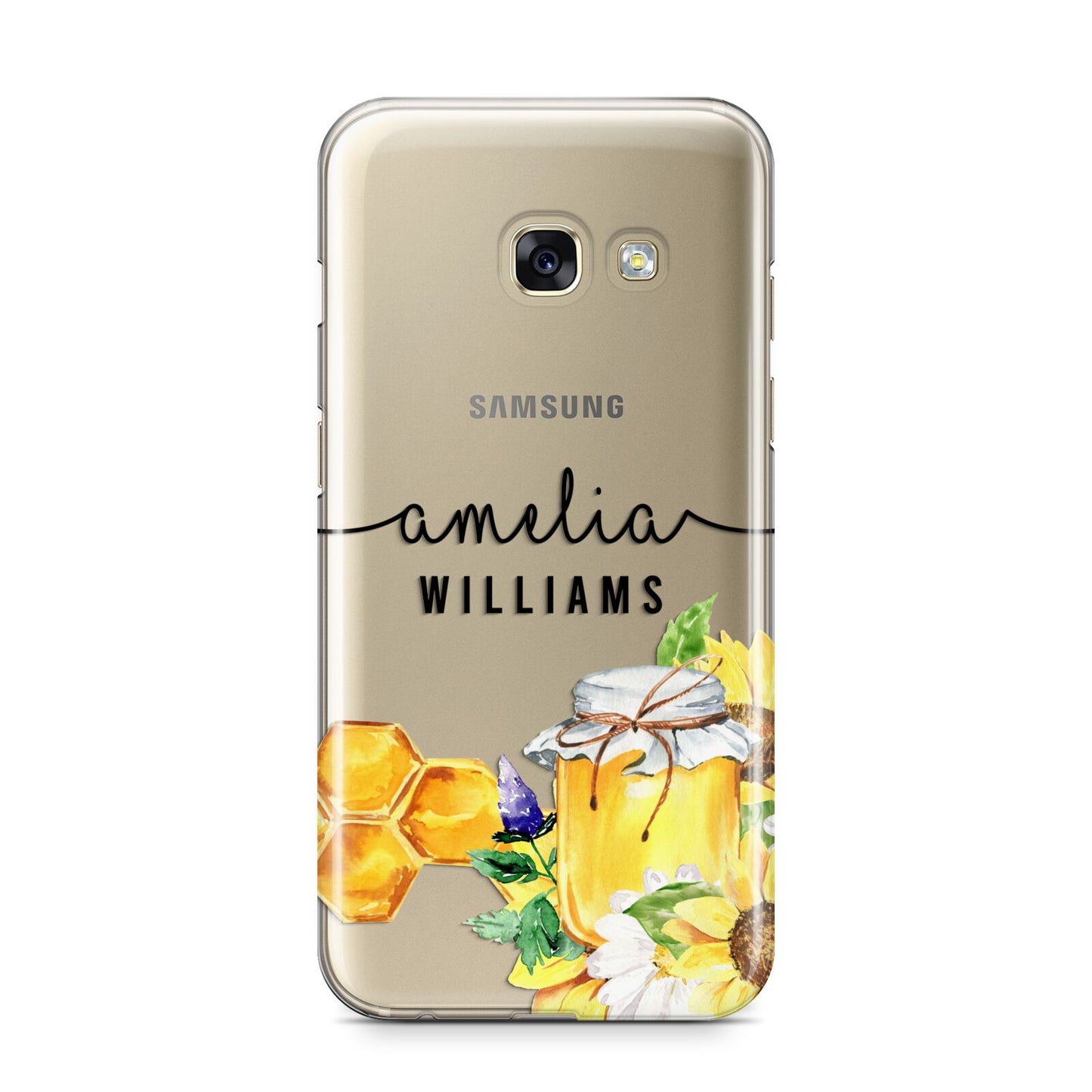 Honey Personalised Names Samsung Galaxy A3 2017 Case on gold phone