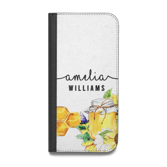 Honey Personalised Names Vegan Leather Flip Samsung Case