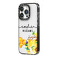 Honey Personalised Names iPhone 14 Pro Black Impact Case Side Angle on Silver phone
