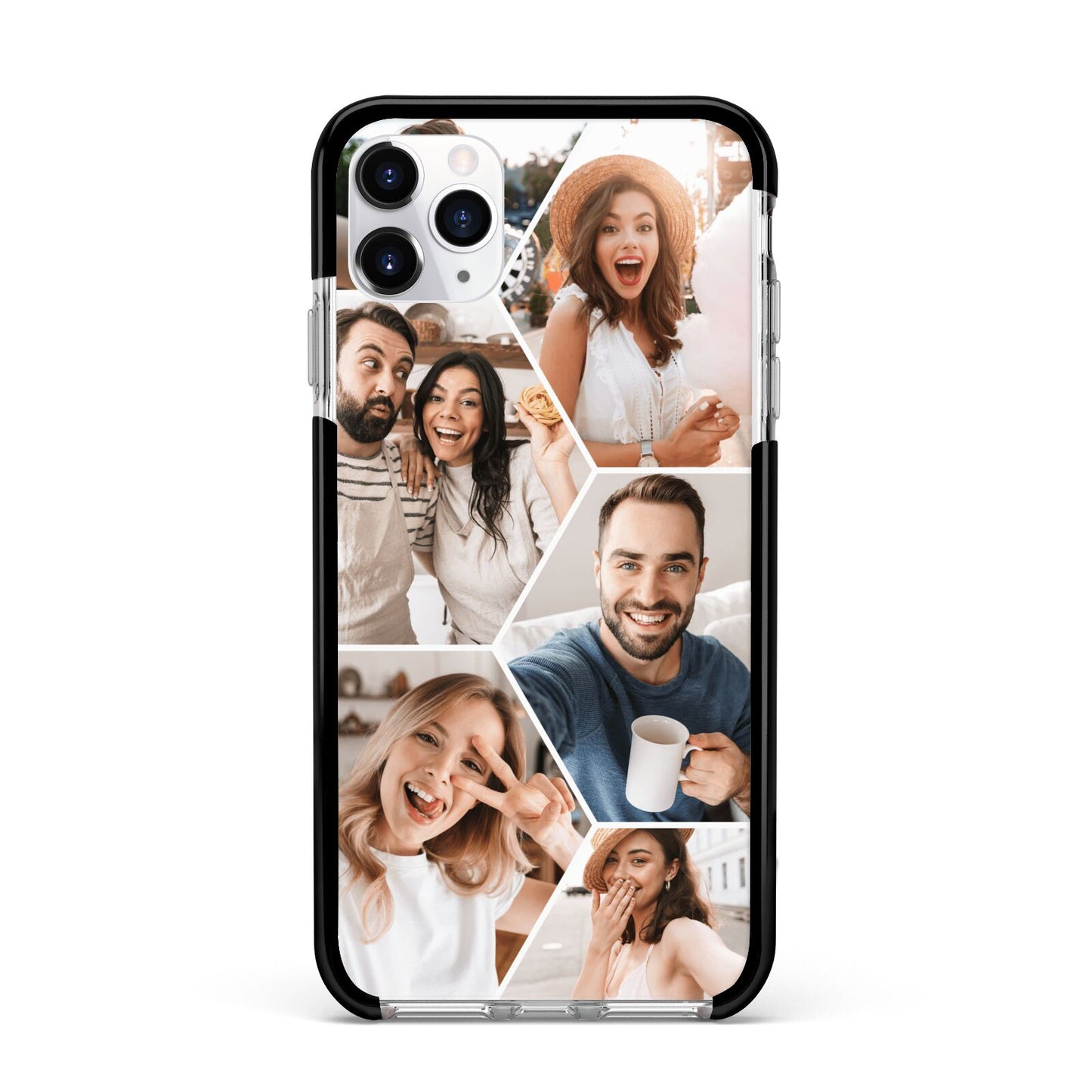 Honeycomb Photo Apple iPhone 11 Pro Max in Silver with Black Impact Case