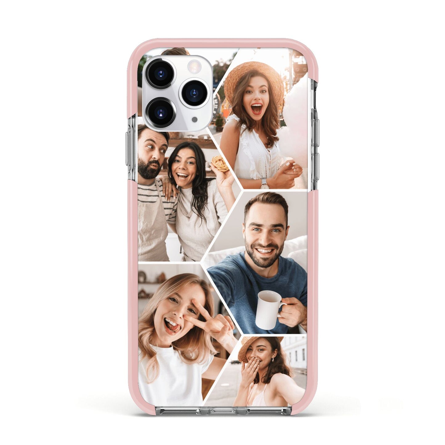 Honeycomb Photo Apple iPhone 11 Pro in Silver with Pink Impact Case