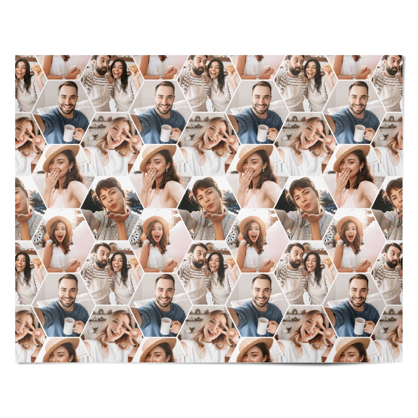 Honeycomb Photo Personalised Wrapping Paper Alternative