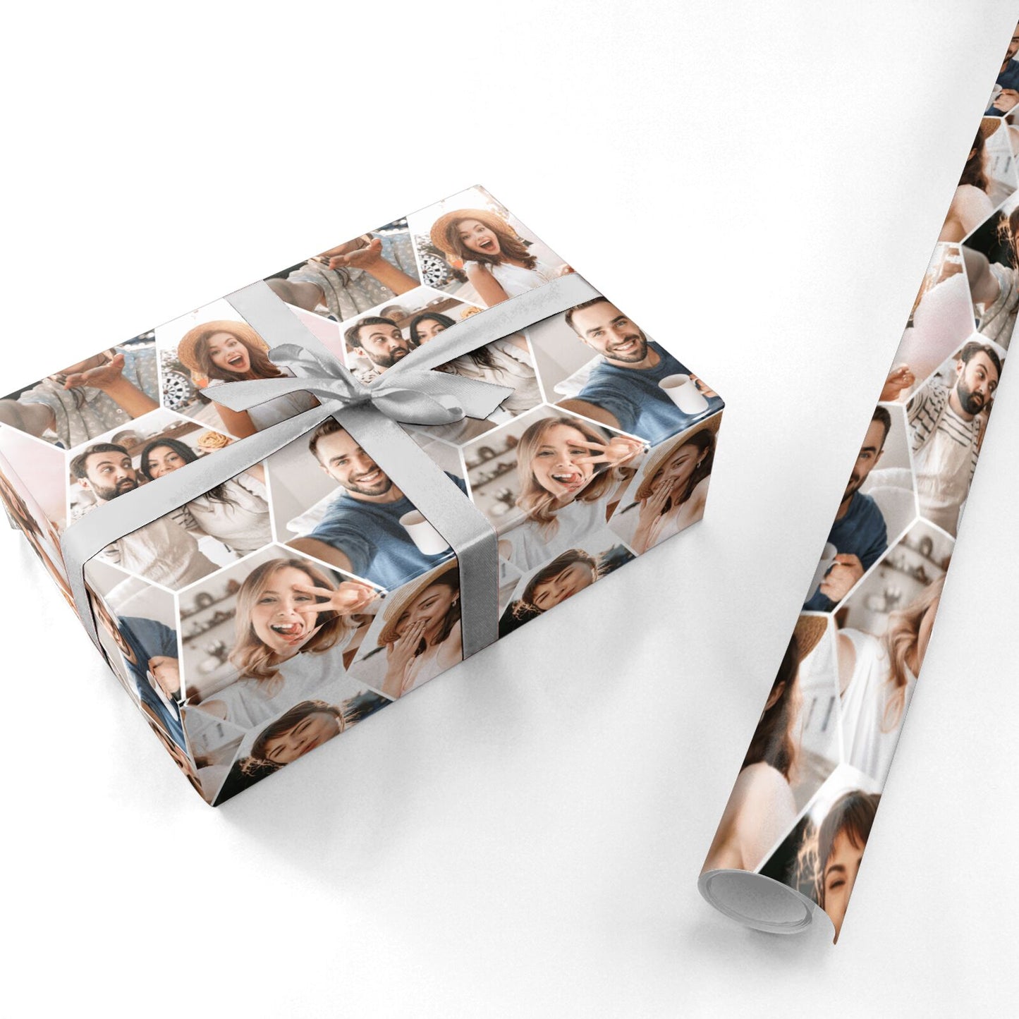 Honeycomb Photo Personalised Wrapping Paper