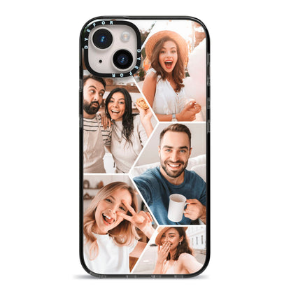 Honeycomb Photo iPhone 14 Plus Black Impact Case on Silver phone