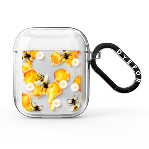 Honeycomb with Bees and Daisies AirPods Case