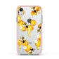 Honeycomb with Bees and Daisies Apple iPhone XR Impact Case Pink Edge on Silver Phone