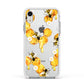 Honeycomb with Bees and Daisies Apple iPhone XR Impact Case White Edge on Silver Phone