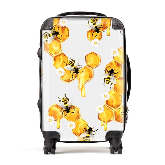 Honeycomb with Bees and Daisies Suitcase