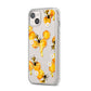 Honeycomb with Bees and Daisies iPhone 14 Plus Clear Tough Case Starlight Angled Image