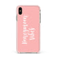 Honeymoon Vibes Apple iPhone Xs Max Impact Case Pink Edge on Gold Phone