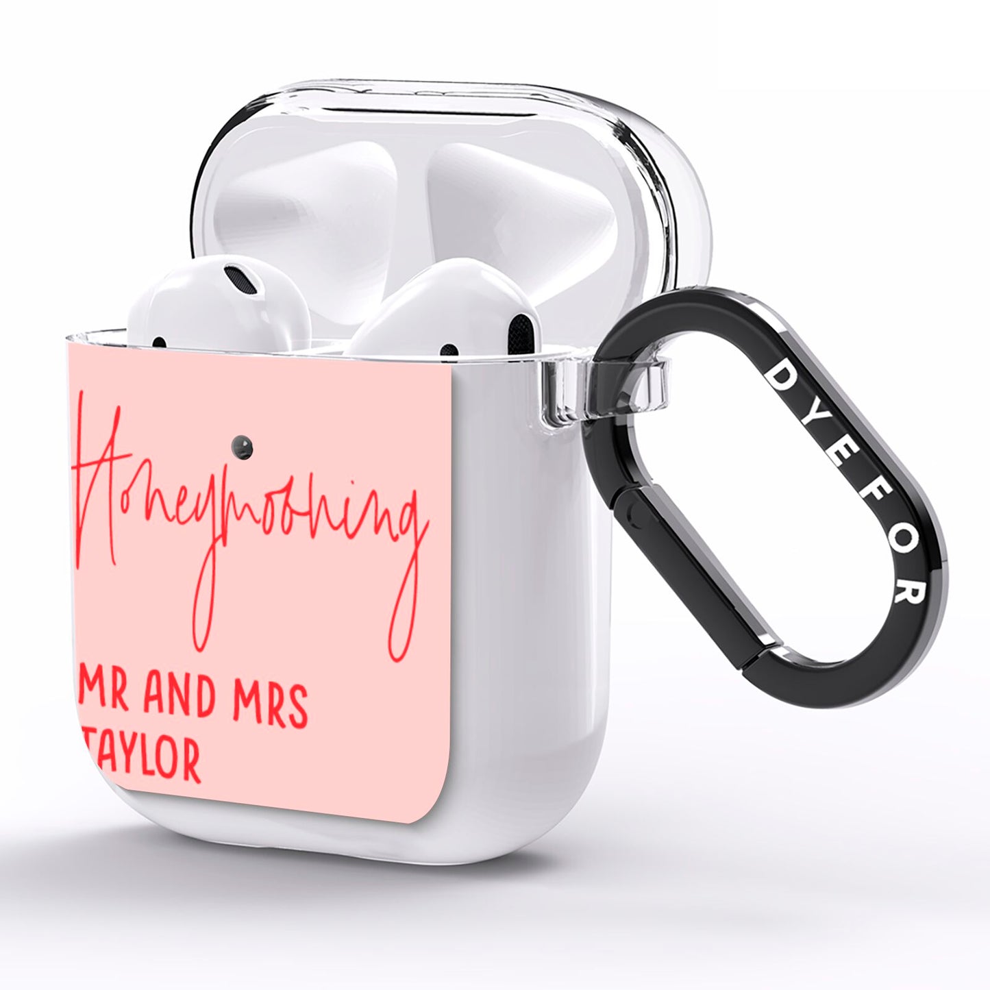 Honeymooning AirPods Clear Case Side Image