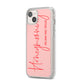 Honeymooning iPhone 14 Plus Clear Tough Case Starlight Angled Image