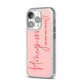 Honeymooning iPhone 14 Pro Glitter Tough Case Silver Angled Image