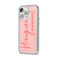 Honeymooning iPhone 14 Pro Max Clear Tough Case Silver Angled Image