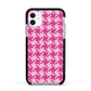 Houndstooth Apple iPhone 11 in White with Black Impact Case