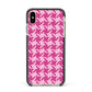 Houndstooth Apple iPhone Xs Max Impact Case Black Edge on Gold Phone
