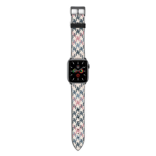 Houndstooth Fabric Effect Apple Watch Strap with Space Grey Hardware