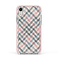 Houndstooth Fabric Effect Apple iPhone XR Impact Case Pink Edge on Silver Phone