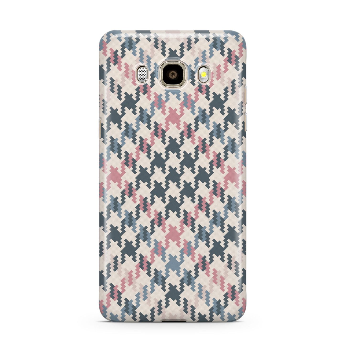 Houndstooth Fabric Effect Samsung Galaxy J7 2016 Case on gold phone