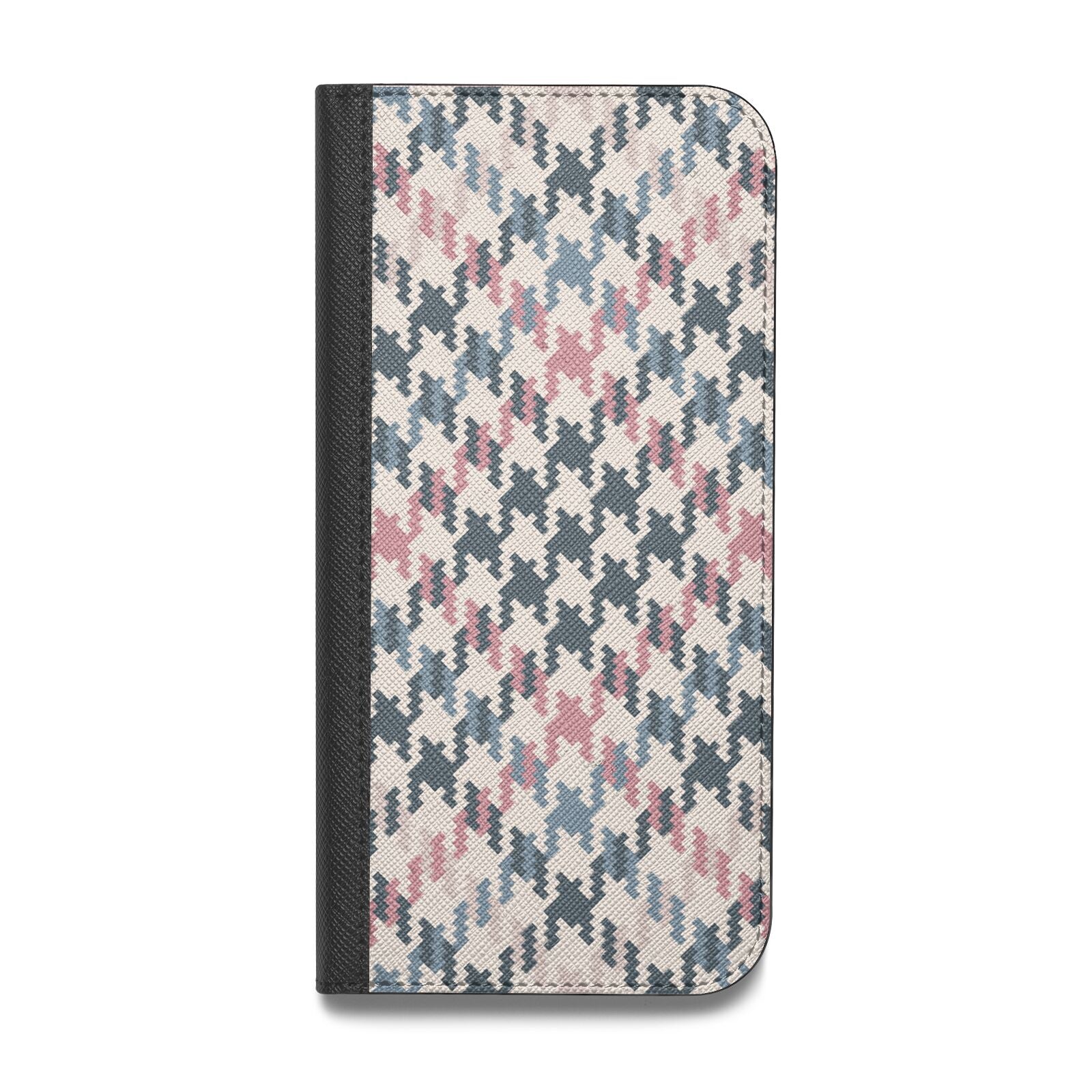 Houndstooth Fabric Effect Vegan Leather Flip Samsung Case