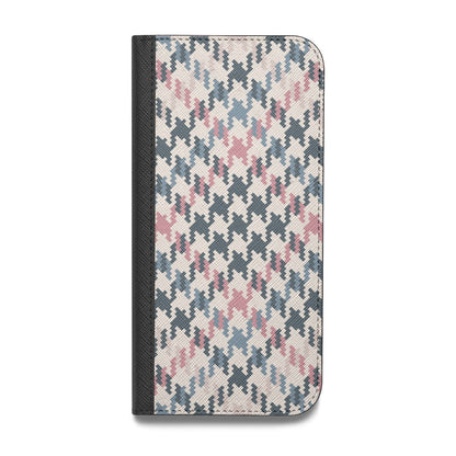 Houndstooth Fabric Effect Vegan Leather Flip Samsung Case
