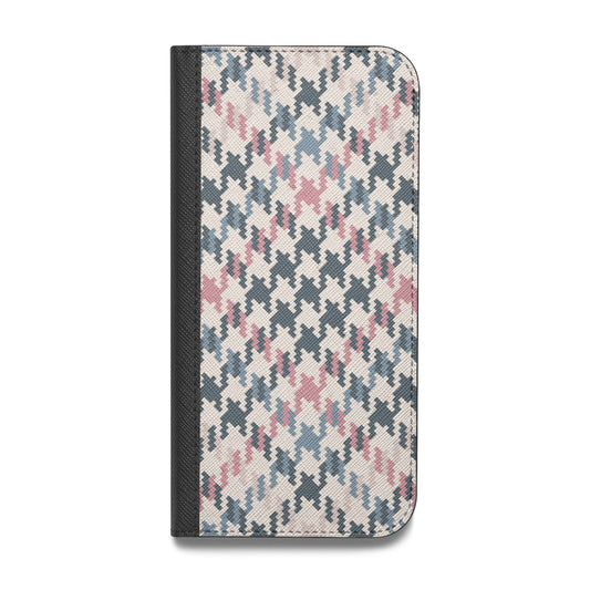 Houndstooth Fabric Effect Vegan Leather Flip Samsung Case