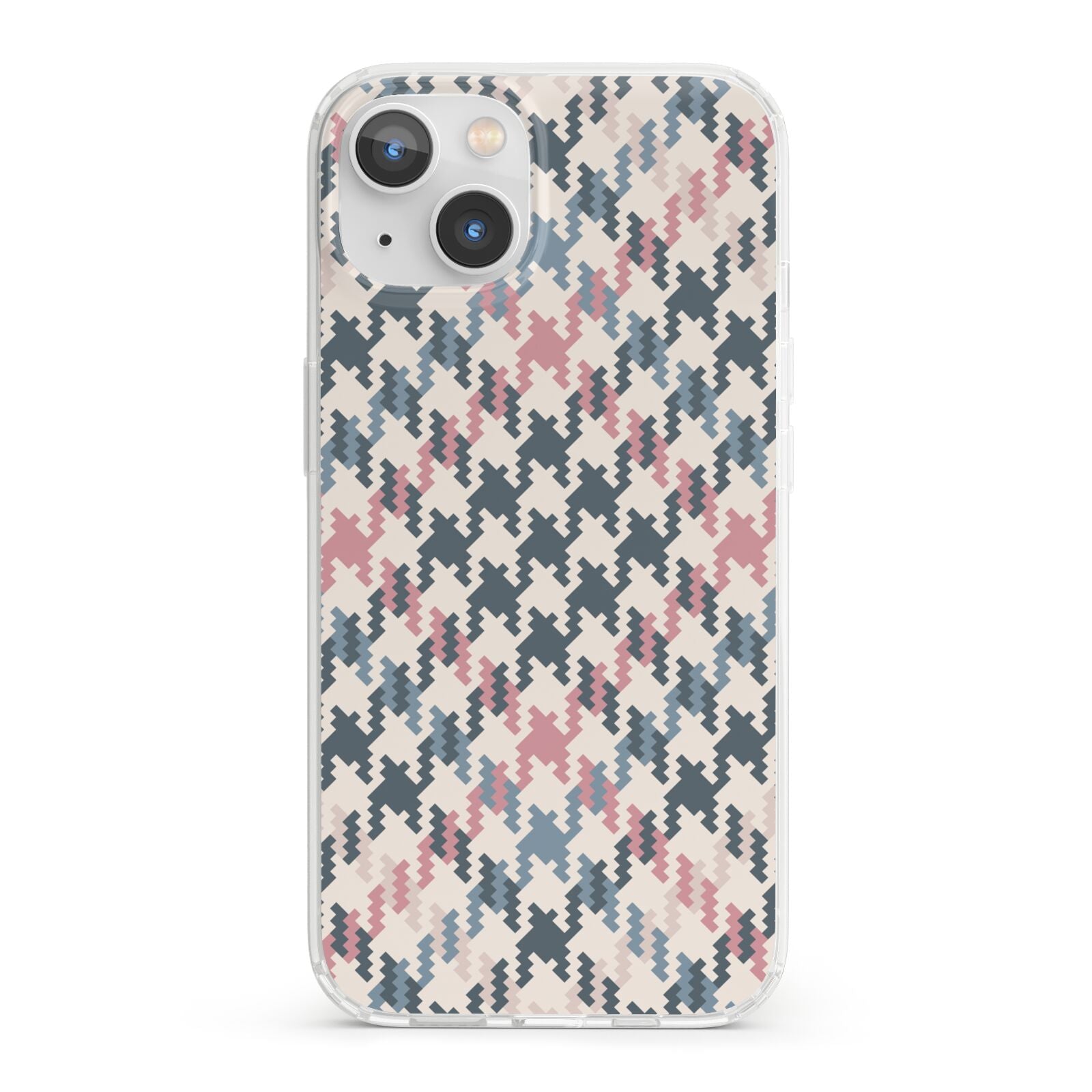 Houndstooth Fabric Effect iPhone 13 Clear Bumper Case