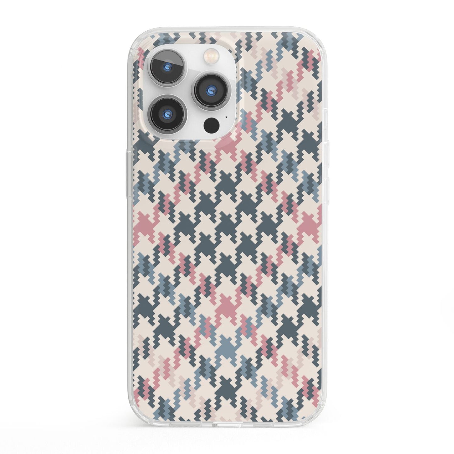 Houndstooth Fabric Effect iPhone 13 Pro Clear Bumper Case