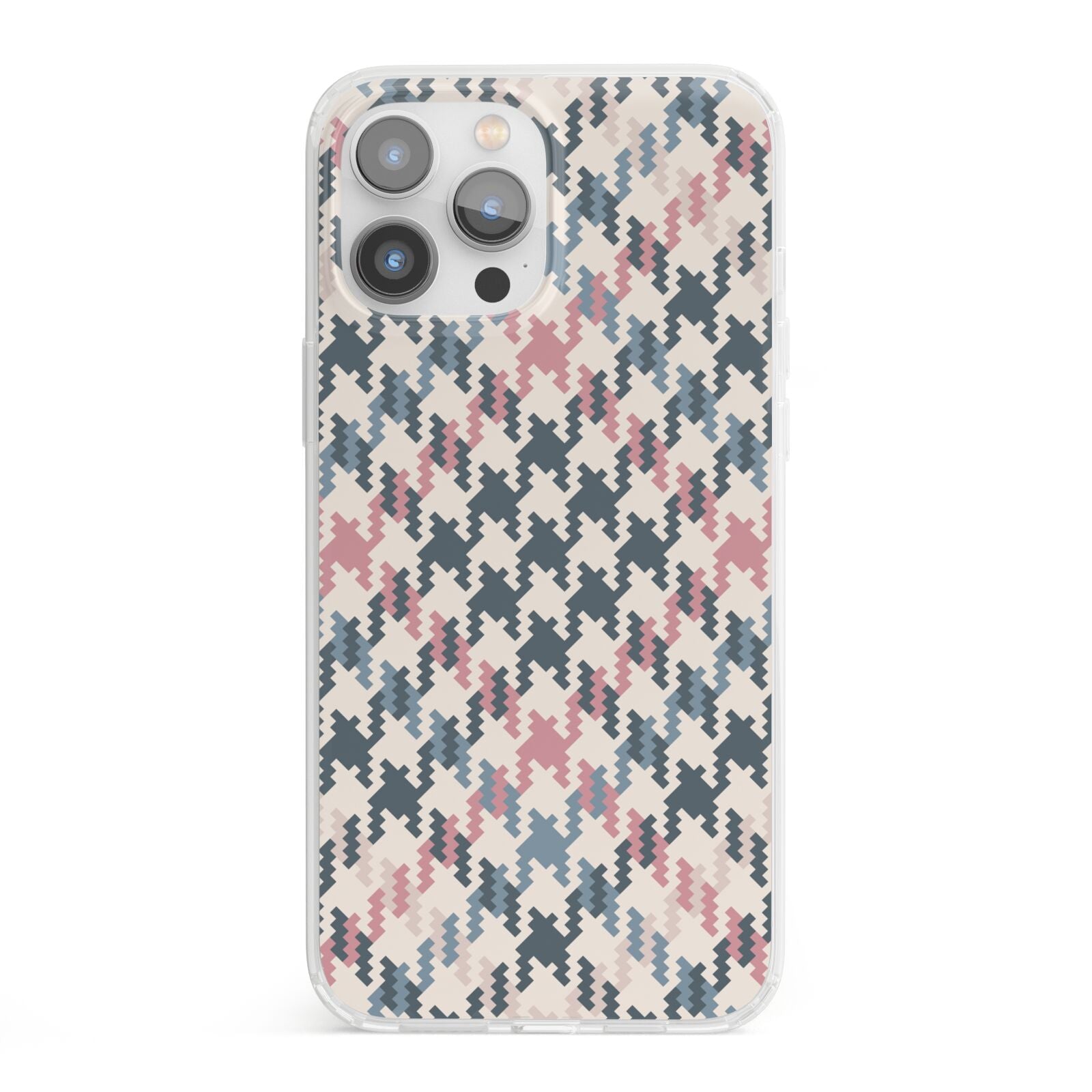 Houndstooth Fabric Effect iPhone 13 Pro Max Clear Bumper Case