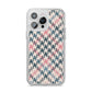 Houndstooth Fabric Effect iPhone 14 Pro Max Glitter Tough Case Silver