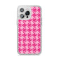 Houndstooth iPhone 14 Pro Max Glitter Tough Case Silver