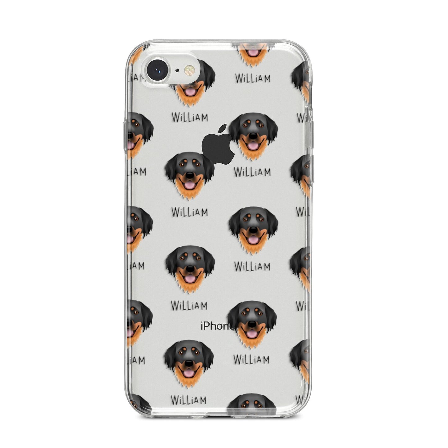 Hovawart Icon with Name iPhone 8 Bumper Case on Silver iPhone