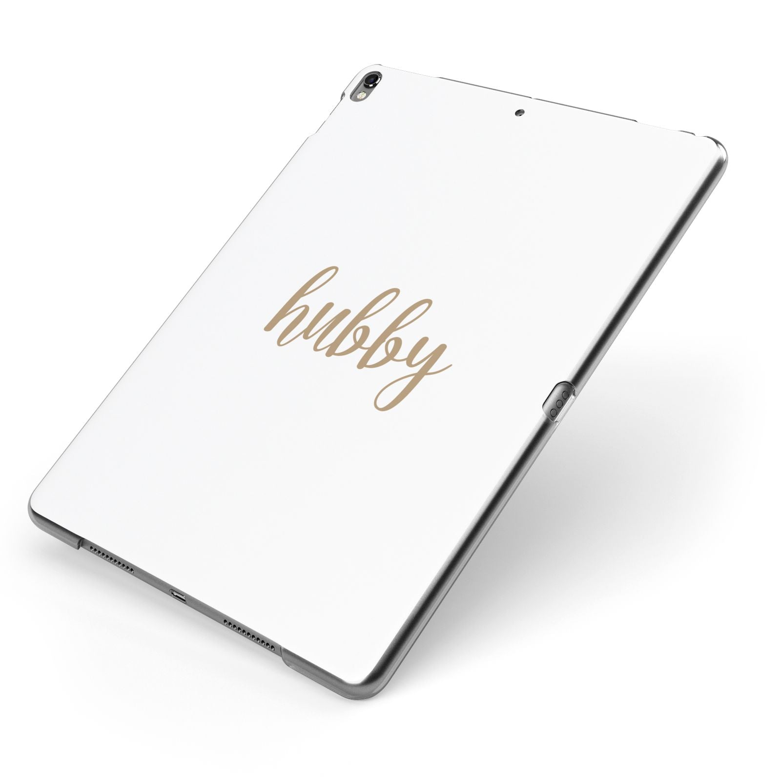 Hubby Apple iPad Case on Grey iPad Side View