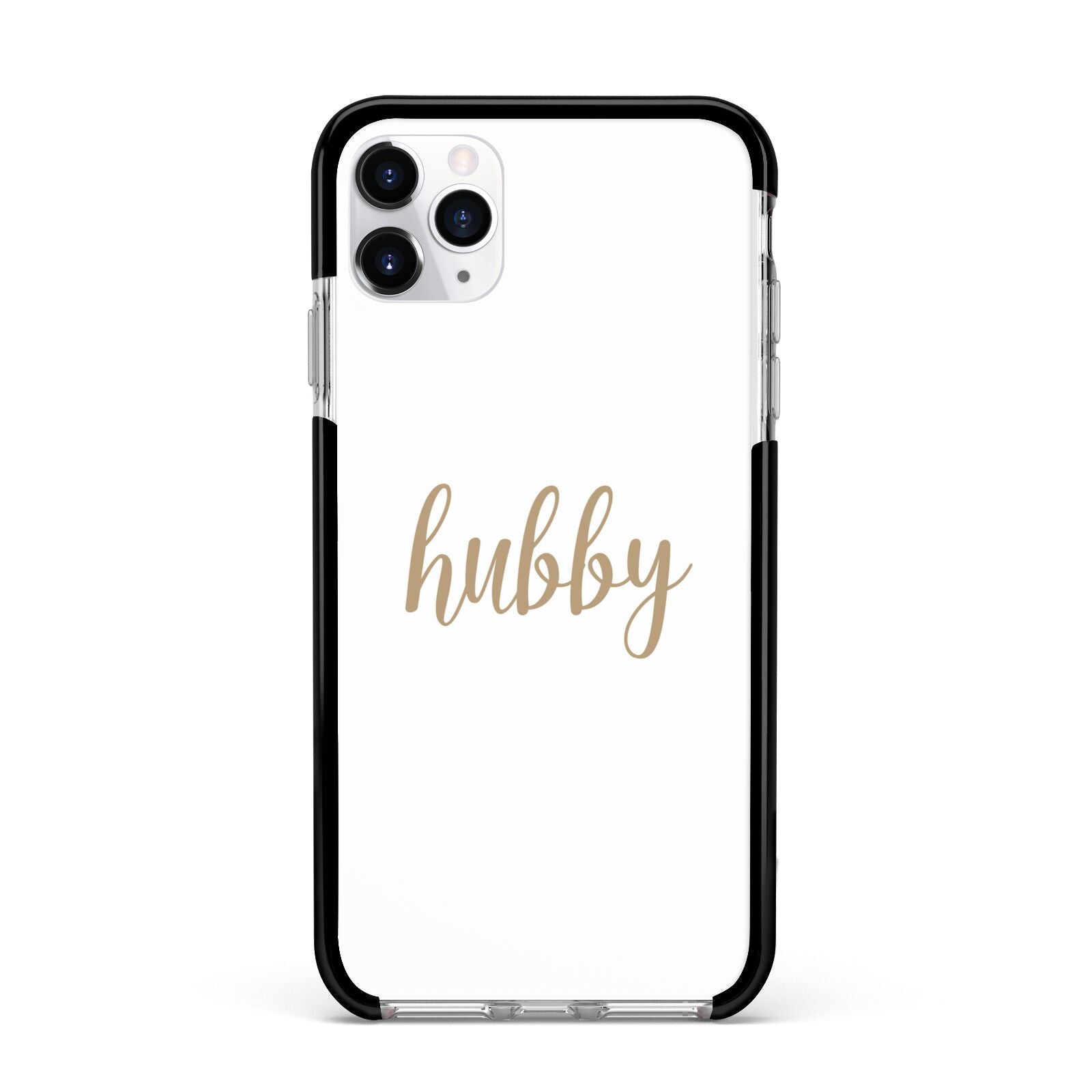 Hubby Apple iPhone 11 Pro Max in Silver with Black Impact Case