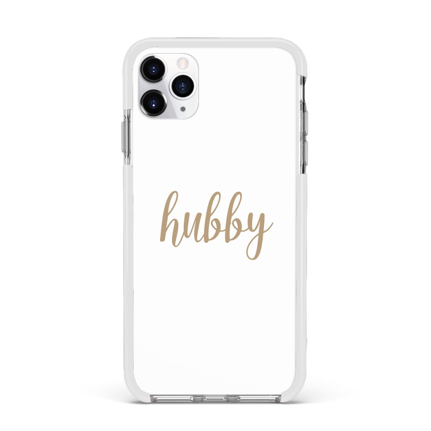 Hubby Apple iPhone 11 Pro Max in Silver with White Impact Case