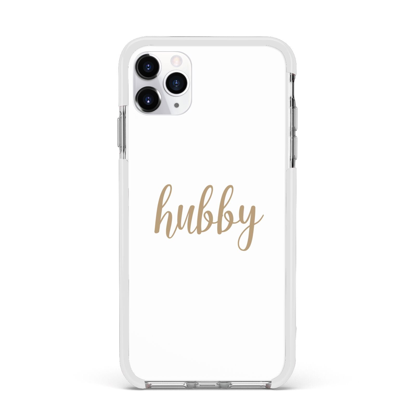 Hubby Apple iPhone 11 Pro Max in Silver with White Impact Case
