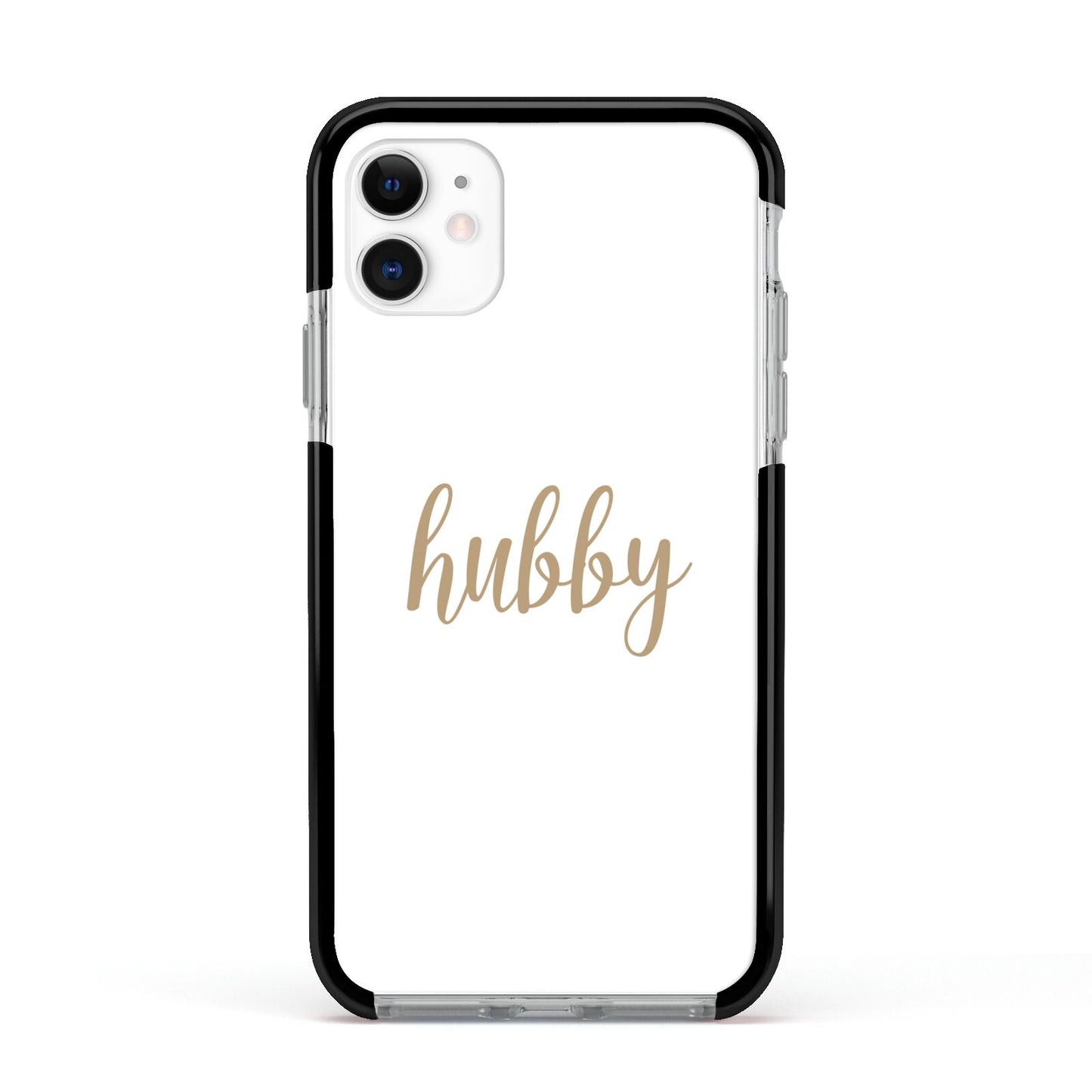 Hubby Apple iPhone 11 in White with Black Impact Case