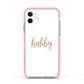 Hubby Apple iPhone 11 in White with Pink Impact Case