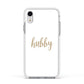 Hubby Apple iPhone XR Impact Case White Edge on Silver Phone