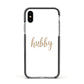 Hubby Apple iPhone Xs Impact Case Black Edge on Silver Phone