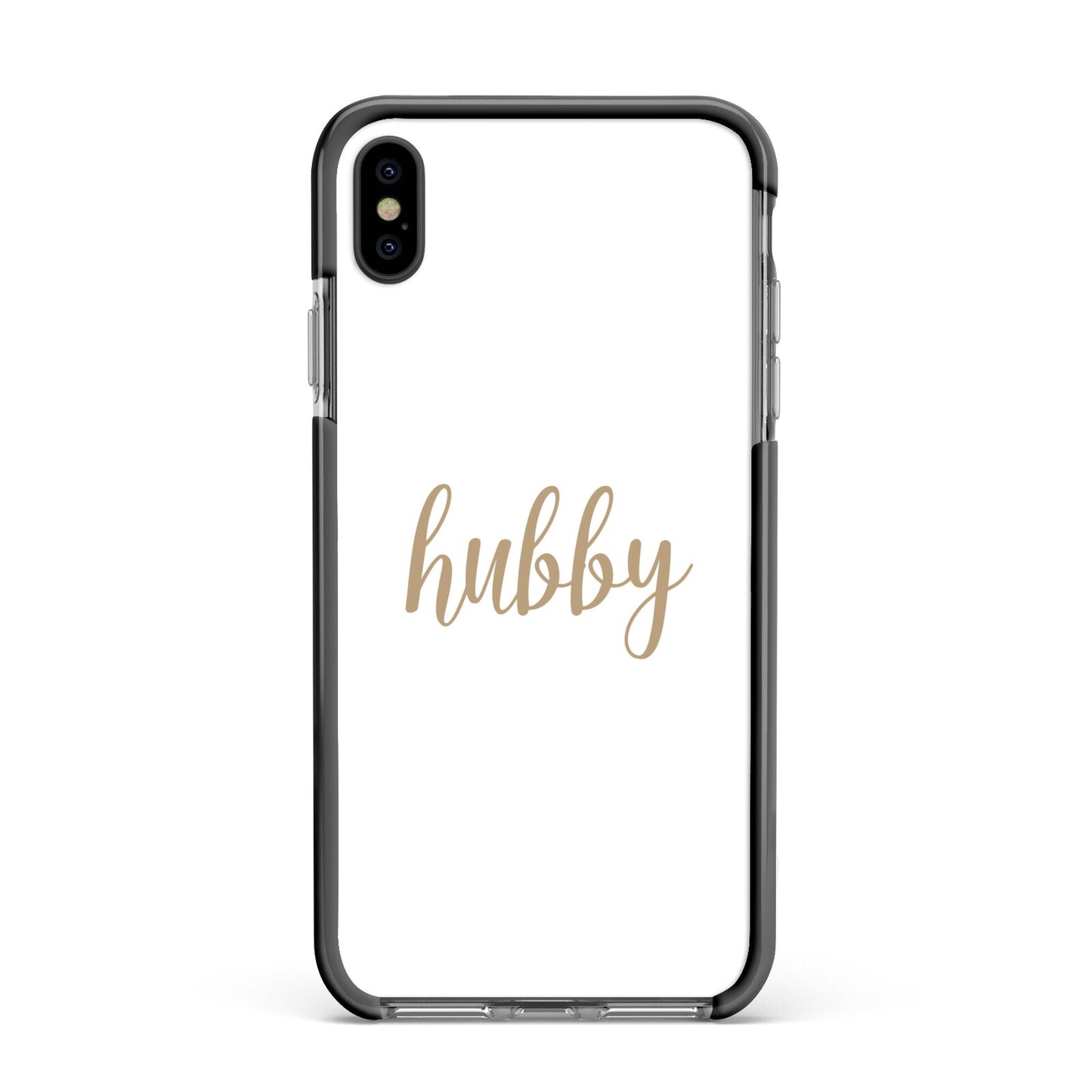 Hubby Apple iPhone Xs Max Impact Case Black Edge on Black Phone